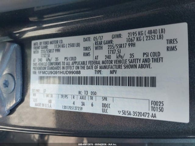 2017 FORD ESCAPE SE 9