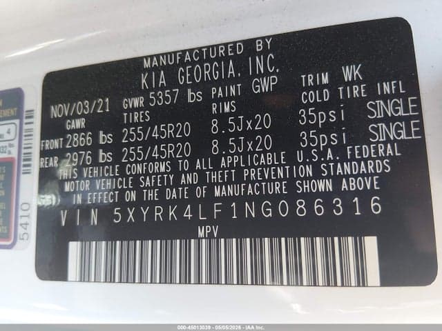 2022 KIA SORENTO SX 9