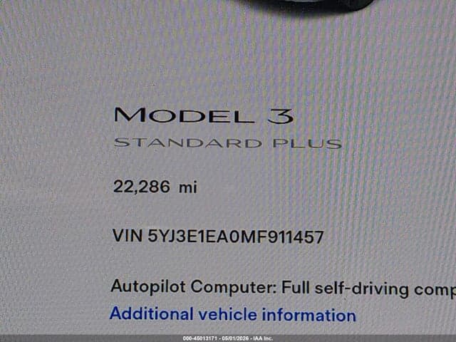 2021 TESLA MODEL 3 STANDARD RANGE PLUS REAR-WHEEL DRIVE 15