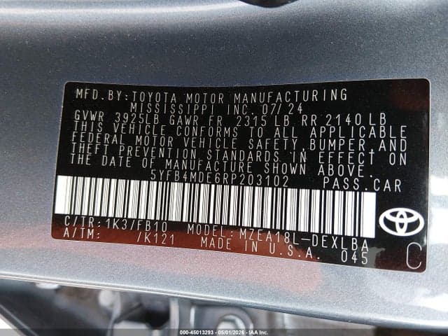 2024 TOYOTA COROLLA LE 9