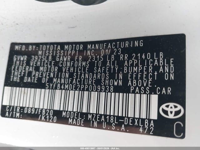 2023 TOYOTA COROLLA LE 9