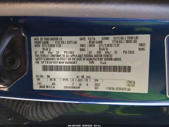2017 FORD F-150 XLT 9