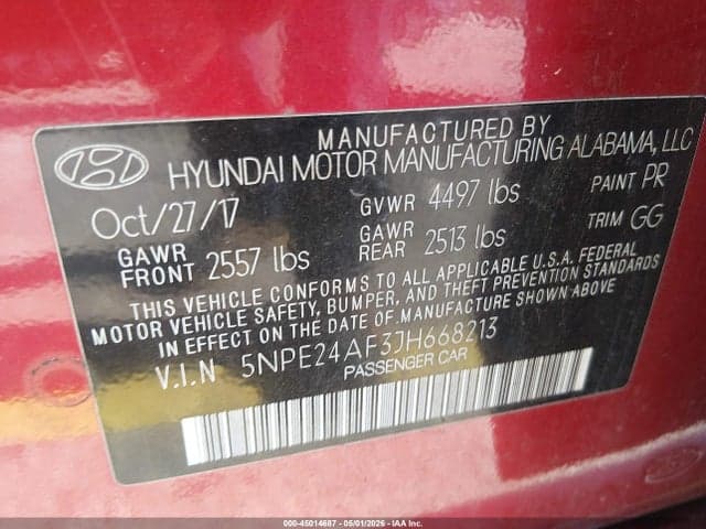 2018 HYUNDAI SONATA SE 9