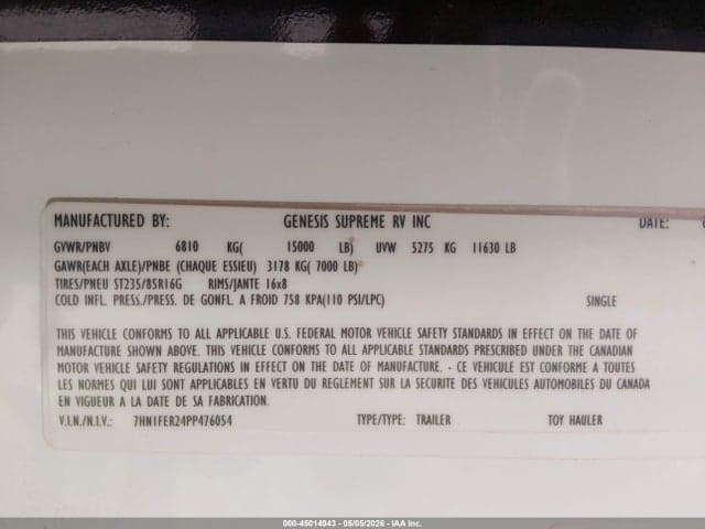 2023 GENESIS SUPREME 10