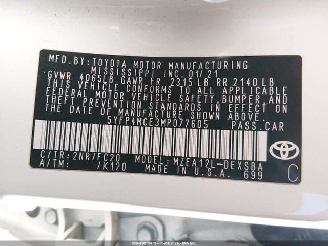 2021 TOYOTA COROLLA SE 9