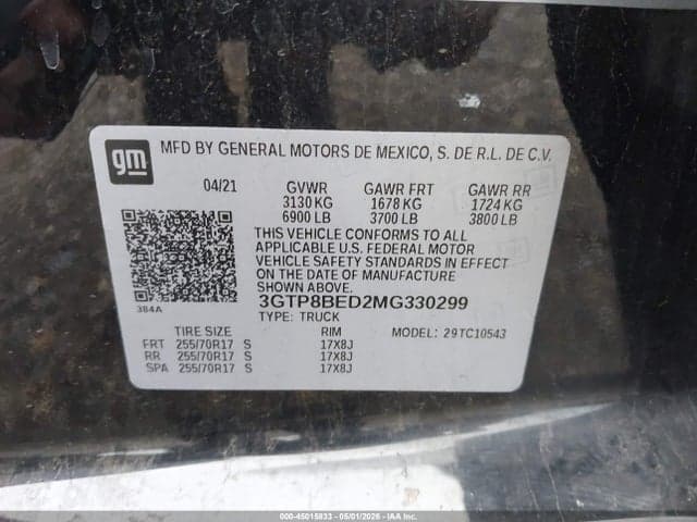 2021 GMC SIERRA 1500 2WD SHORT BOX SLE 9