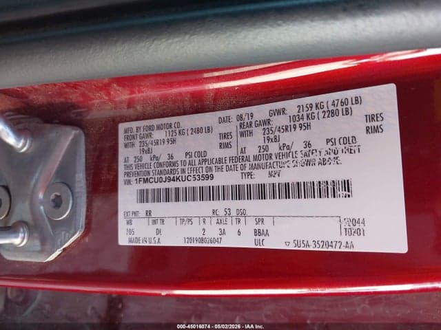 2019 FORD ESCAPE TITANIUM 9