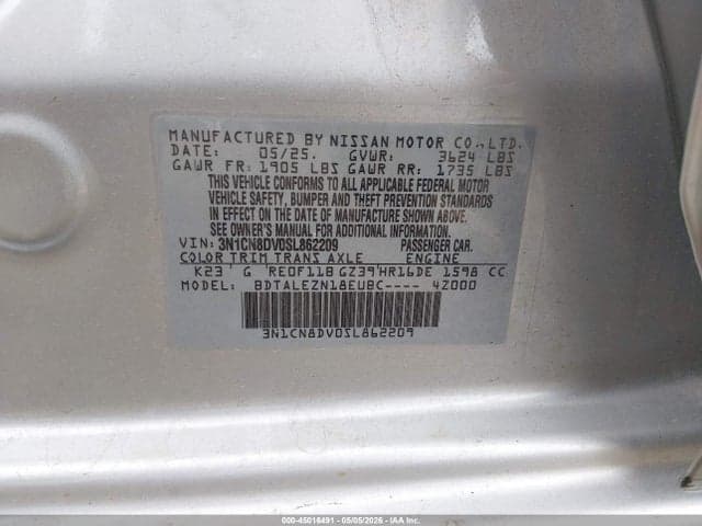 2025 NISSAN VERSA 1.6 S 9