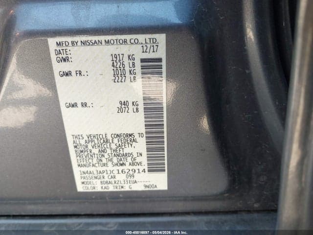 2018 NISSAN ALTIMA 2.5 SL 9