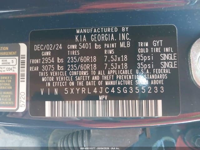 2025 KIA SORENTO S 9
