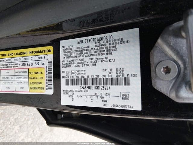 2019 FORD FUSION HYBRID SE 9