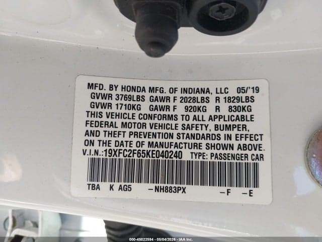 2019 HONDA CIVIC LX 9