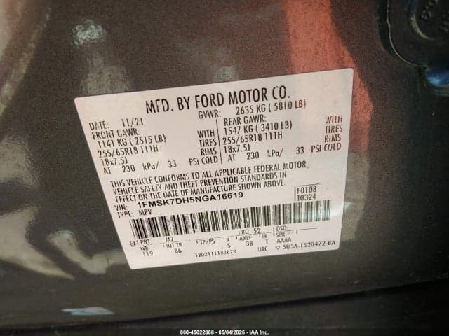2022 FORD EXPLORER XLT 9