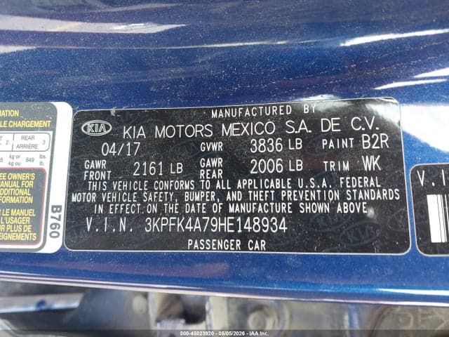 2017 KIA FORTE LX 9