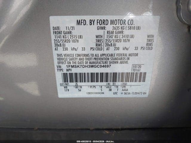 2021 FORD EXPLORER XLT 9