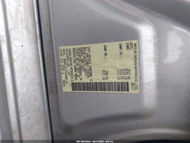 2017 NISSAN ALTIMA 2.5 S 9