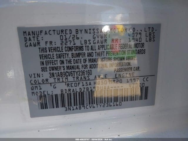 2026 NISSAN SENTRA SV 9