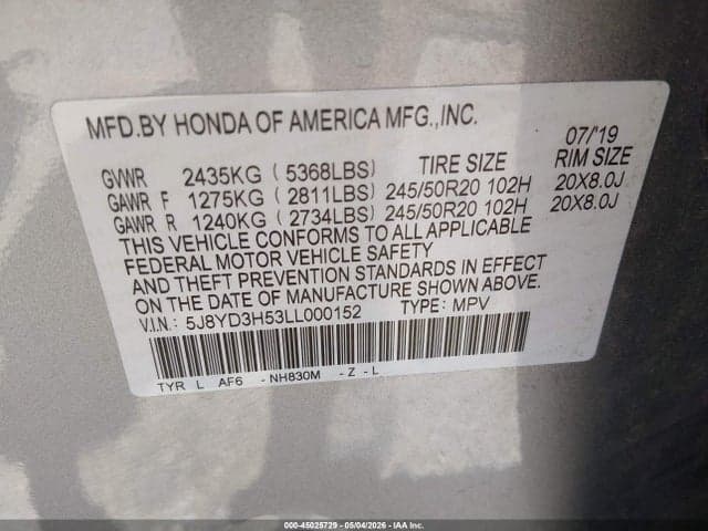 2020 ACURA MDX TECHNOLOGY PACKAGE 9