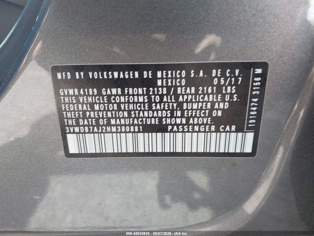2017 VOLKSWAGEN JETTA 1.4T SE 9