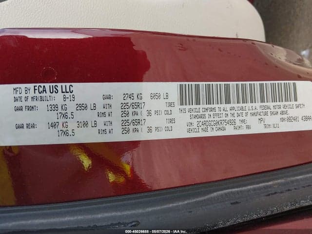 2019 DODGE GRAND CARAVAN SXT 9
