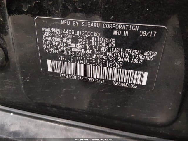 2018 SUBARU WRX PREMIUM 9