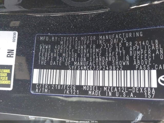 2025 TOYOTA COROLLA SE 9