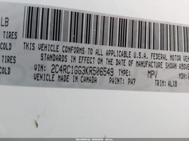 2019 CHRYSLER PACIFICA LIMITED 9