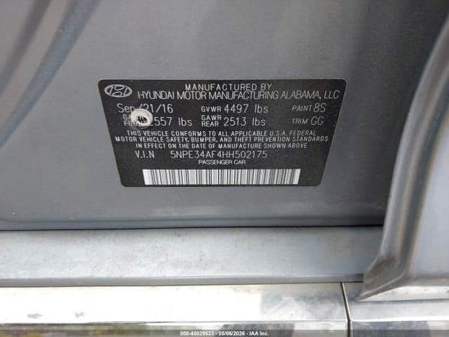 2017 HYUNDAI SONATA LIMITED 9