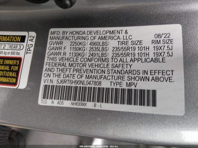 2022 HONDA CR-V HYBRID TOURING 9