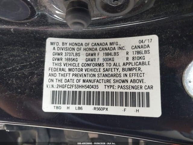 2017 HONDA CIVIC LX 9