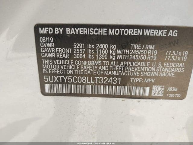 2020 BMW X3 XDRIVE30I 9