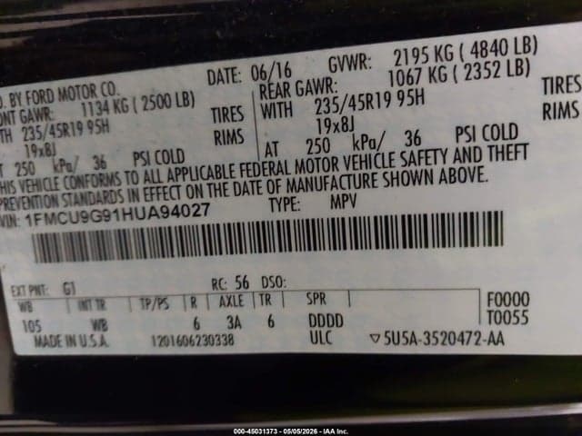 2017 FORD ESCAPE SE 9