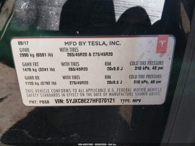2017 TESLA MODEL X 9