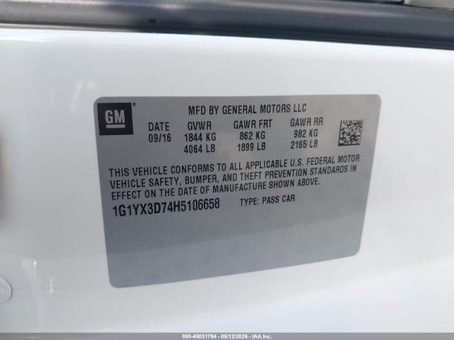 2017 CHEVROLET CORVETTE GRAND SPORT 9