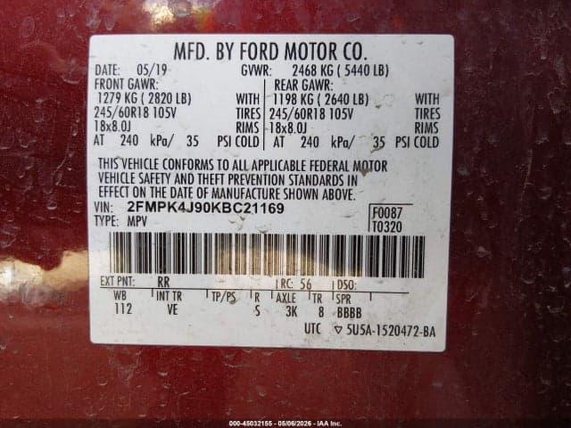 2019 FORD EDGE SEL 9