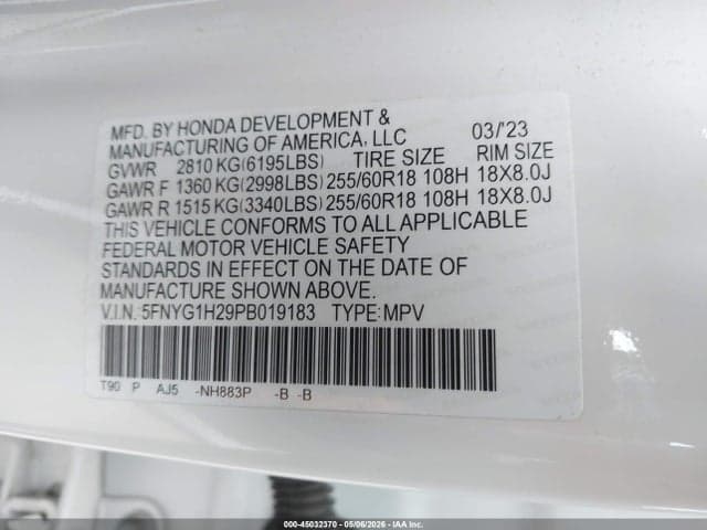 2023 HONDA PILOT AWD LX 9
