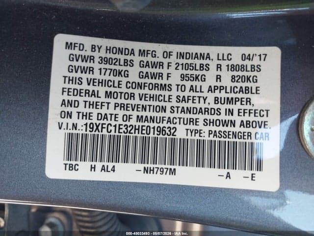 2017 HONDA CIVIC EX-T 9