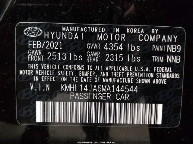 2021 HYUNDAI SONATA SEL 9