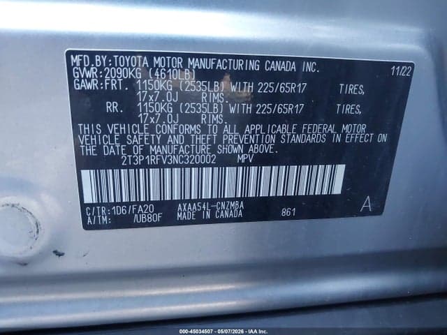 2022 TOYOTA RAV4 XLE 9
