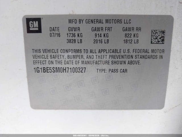 2017 CHEVROLET CRUZE LT AUTO 9