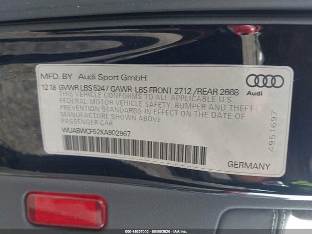 2019 AUDI RS 5 2.9T 5