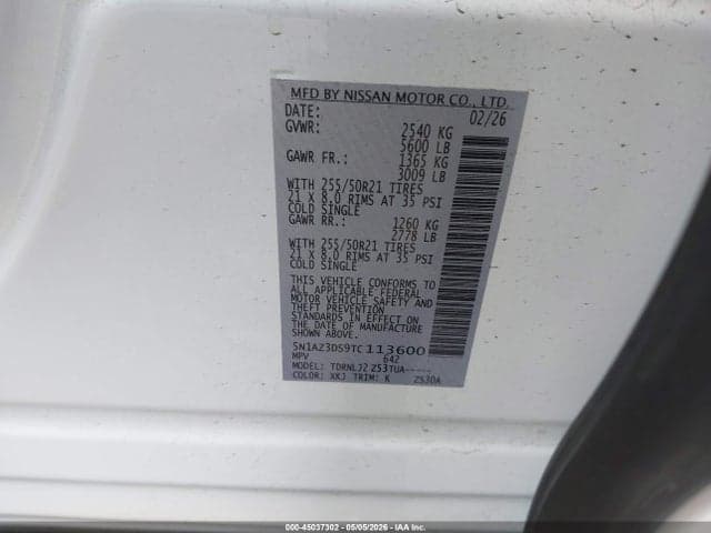 2026 NISSAN MURANO PLATINUM 9