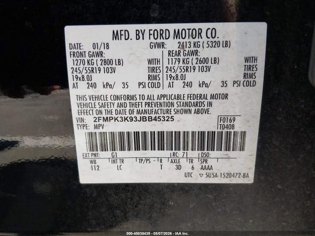 2018 FORD EDGE TITANIUM 9