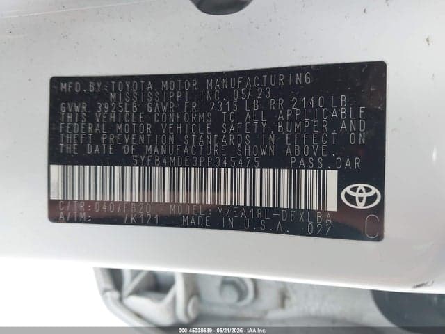 2023 TOYOTA COROLLA LE 9
