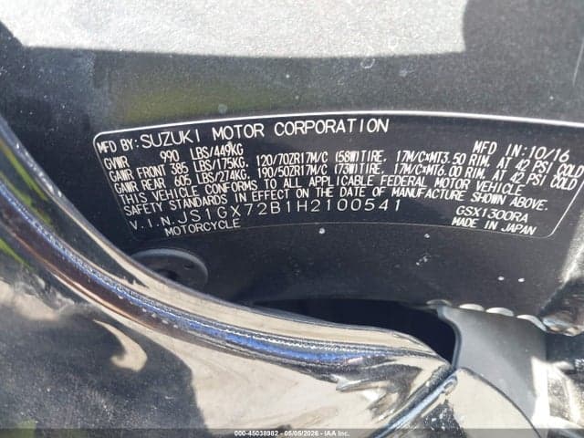 2017 SUZUKI GSX1300 RA 11