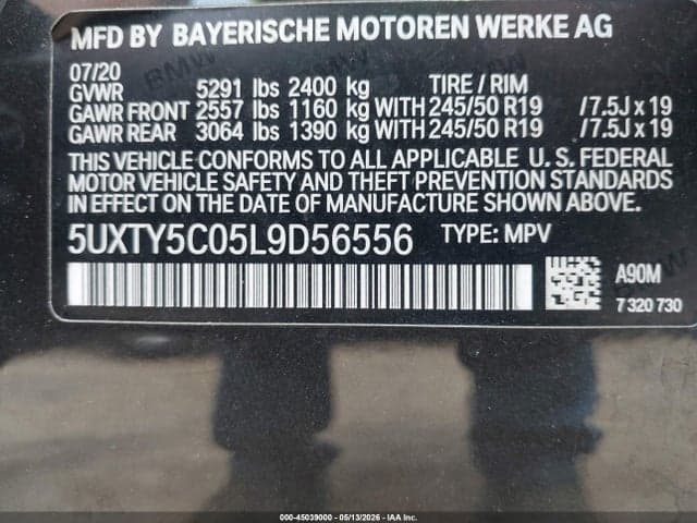 2020 BMW X3 XDRIVE30I 9