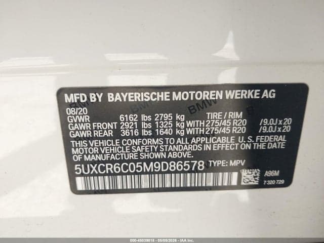 2021 BMW X5 XDRIVE40I 9