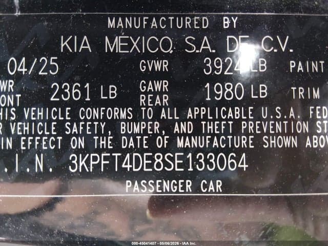 2025 KIA K4 LX 9