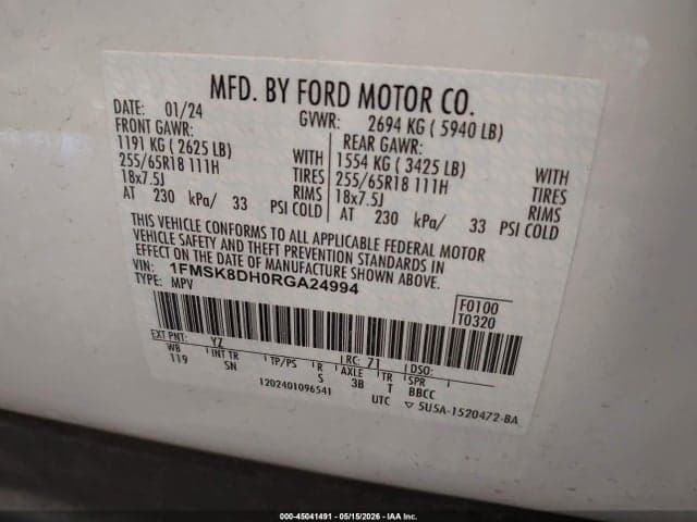 2024 FORD EXPLORER XLT 9