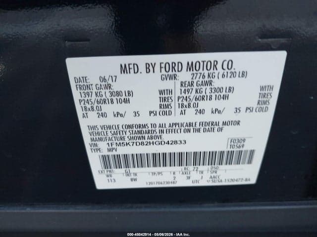 2017 FORD EXPLORER XLT 10